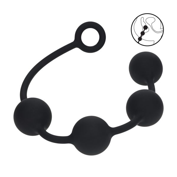 Levelz Round Bolas anales de silicona - XL - 50mm - Negro
