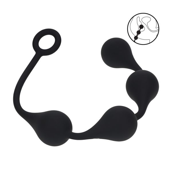 Levelz Waterdrop Bolas anales de silicona - L - 40mm - Negro