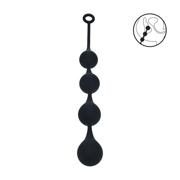Levelz Waterdrop Bolas anales de silicona - XL - 50mm - Negro