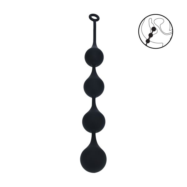 Levelz Waterdrop Bolas anales de silicona - XXL - 60mm - Negro