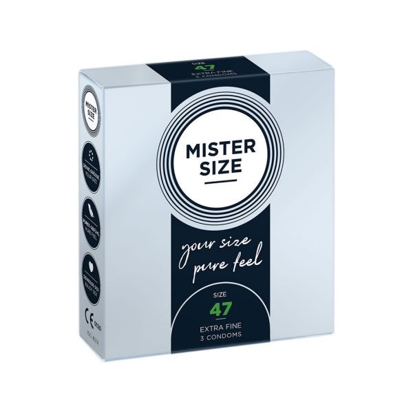 Mister Size Pure Feel - Preservativos 47 mm - Pack 3