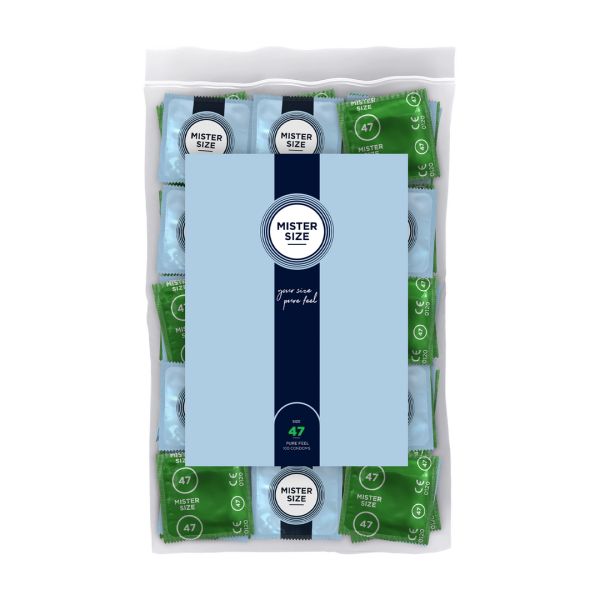 Mister Size Pure Feel - Preservativos 47 mm - Pack 100