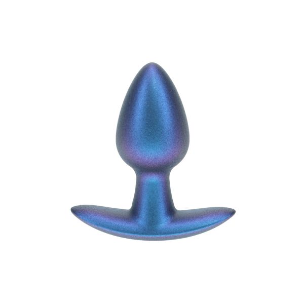 Ouch! Plug anal de silicona Smooth - Pequeño - 6,5 cm - Azul metalizado