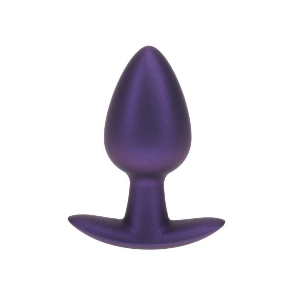Ouch! Plug anal de silicona Smooth - Mediano - 7,9 cm - Morado metalizado