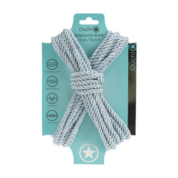 Ouch! Cuerda de bondage de poliéster - 10 m - Azul pastel