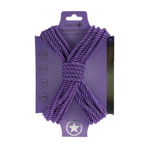 Ouch! Cuerda bondage de poliéster - 10 m - Morado