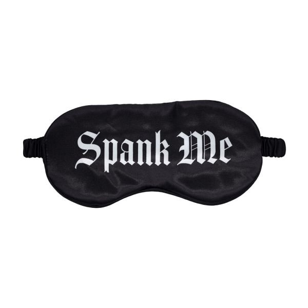 Ouch! Spank Me - Antifaz de satén estampado - Negro