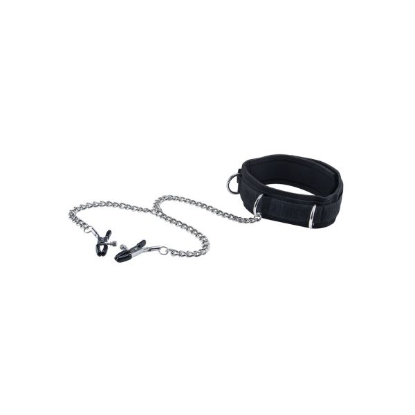 Ouch! Collar de velcro con pinzas para pezones