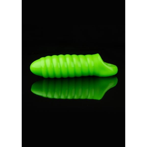 Ouch! Swirl Funda de pene gruesa y elástica - Brilla en la oscuridad