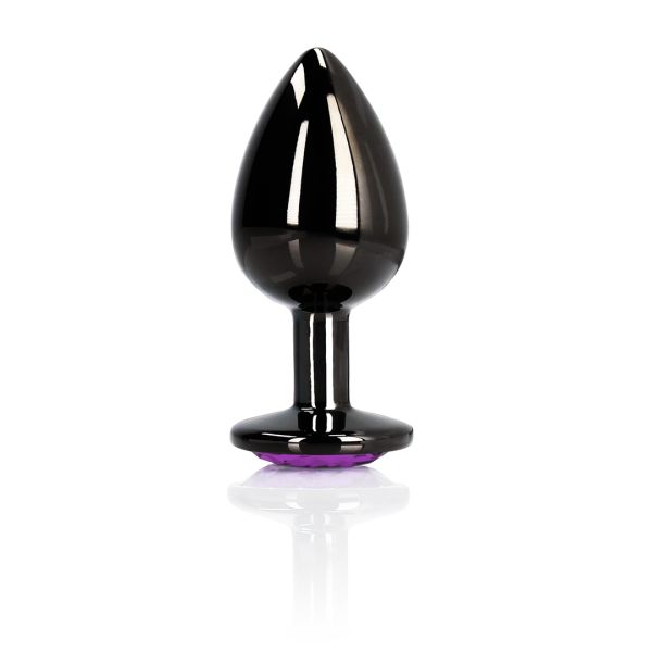 Ouch! Plug anal Heart Gem - Grande - Gunmetal/Morado amatista