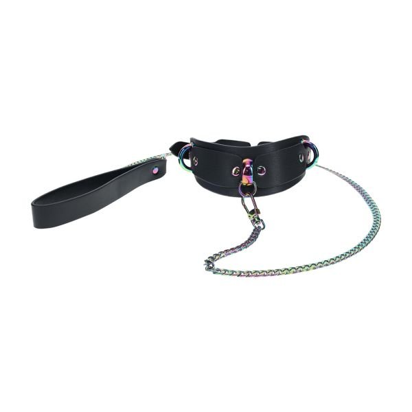 Ouch! Venice Collection - Collar con correa - Negro