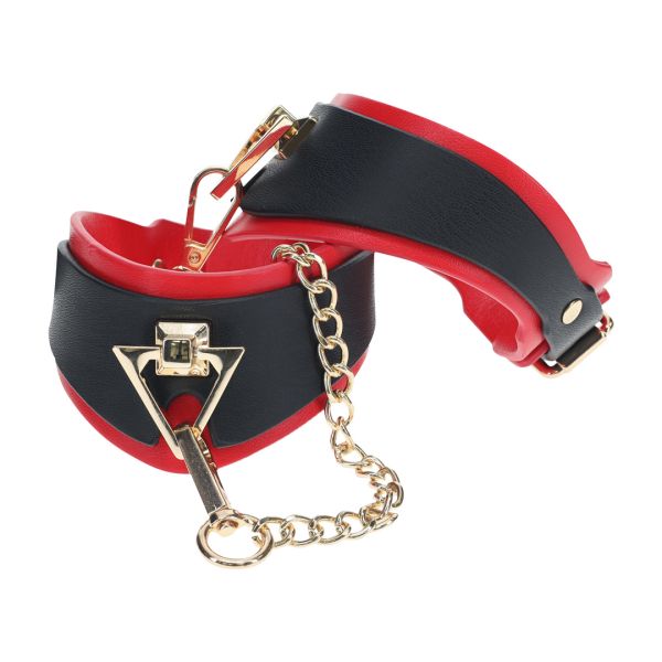 Ouch! Milan Collection - Esposas de tobillo - Negro/Rojo