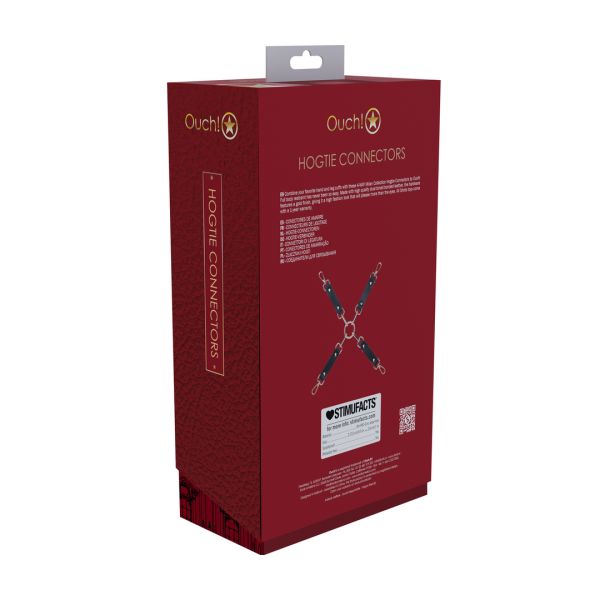 Ouch! Milan Collection - Conectores hogtie - Negro/Rojo