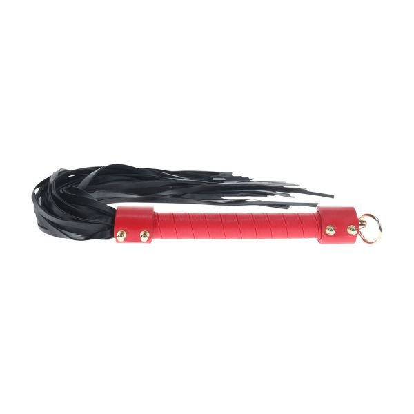 Ouch! Milan Collection - Flogger - Negro/Rojo