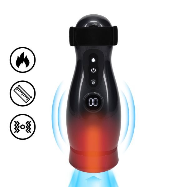 Pumped Virtuo - Bomba masturbadora con succión y vibración con soporte para móvil - Gunmetal