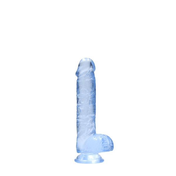RealRock Dildo realista con testículos - 15 cm - Azul