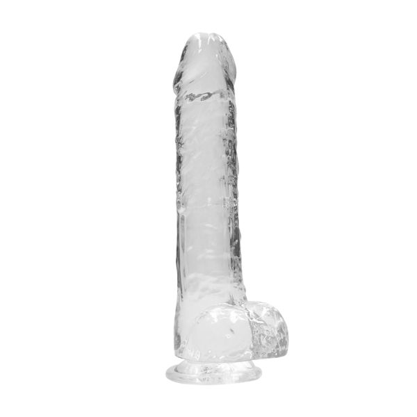 RealRock Dildo realista con testículos - 23 cm - Transparente