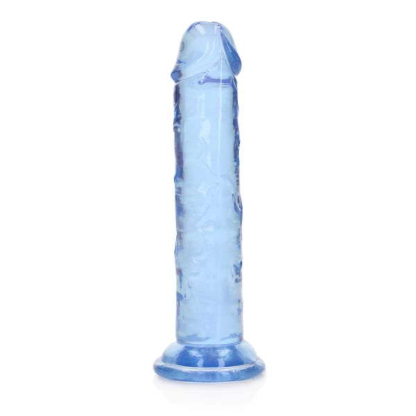 RealRock Dildo realista recto con ventosa - 14,5 cm - Azul