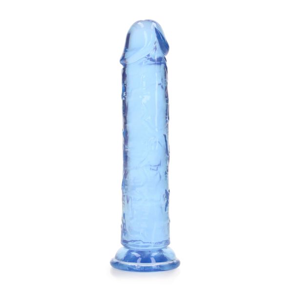 RealRock Dildo realista recto con ventosa - 18 cm - Azul