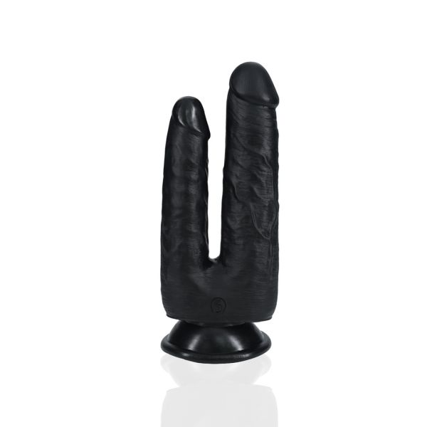 RealRock Double Trouble Dildo Doble - 12,7/15,2 cm - Negro
