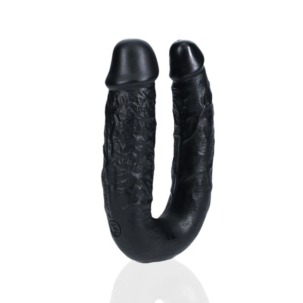 RealRock Dildo doble en forma de U - 12,7 cm - Negro