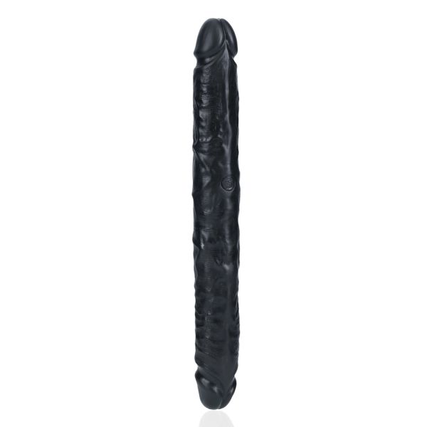 RealRock Slim Dildo doble - 30,5 cm - Negro