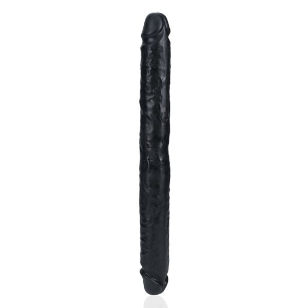 RealRock Slim Dildo doble - 35,6 cm - Negro