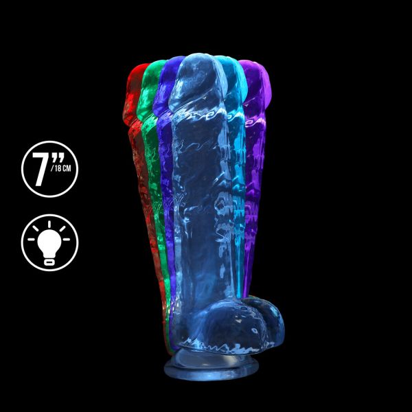 RealRock Dildo realista con ventosa y LED recargable - 18 cm
