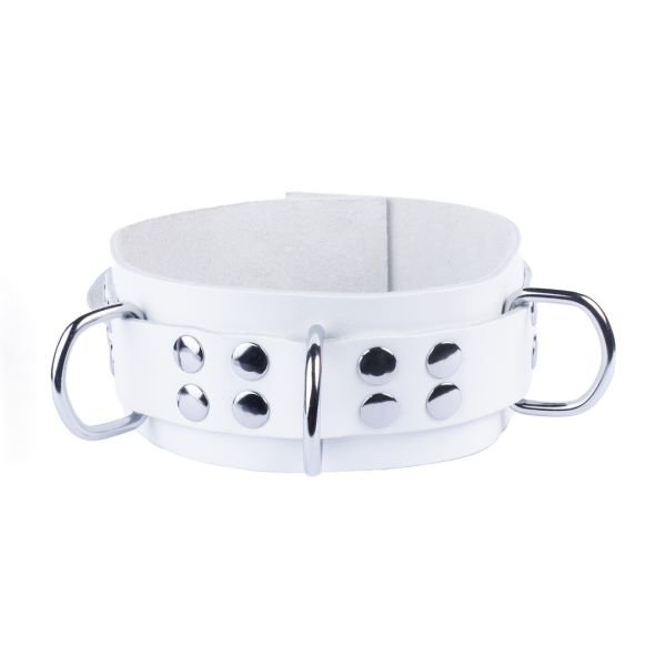 Red Leather Collar de cuero Ultra - Blanco
