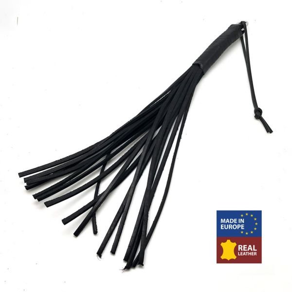 Red Leather Martinete con tiras de cuero - 43 cm - Negro