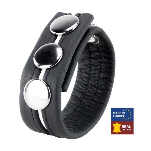 Red Leather Cockring de cuero ajustable - Blanco