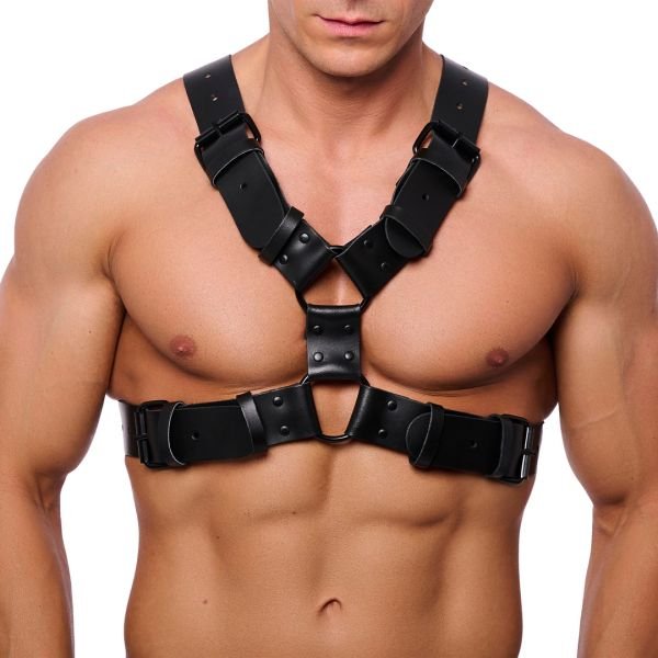 Red Leather Arnés de cuero Right - S/M - Negro