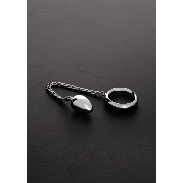 Steel by Shots Donut Cockring de acero con bola anal - 40/40 mm