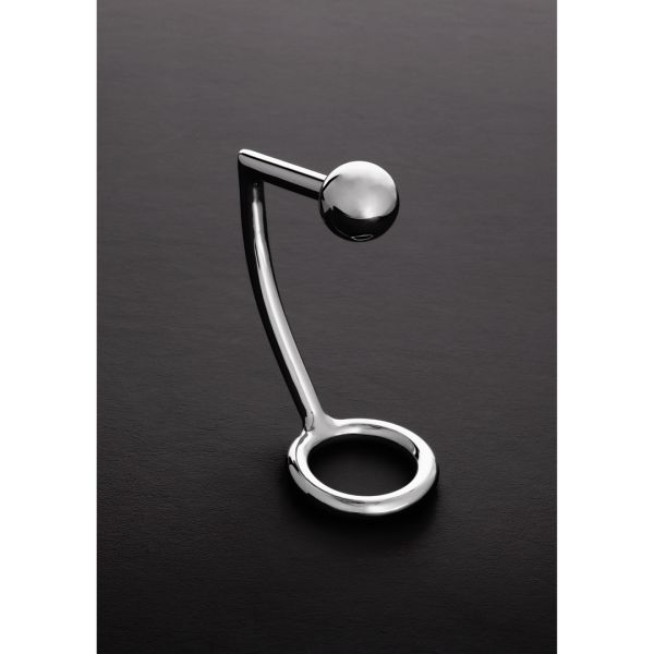 Steel by Shots Intruder Cockring de acero con bola anal - 50/30 mm