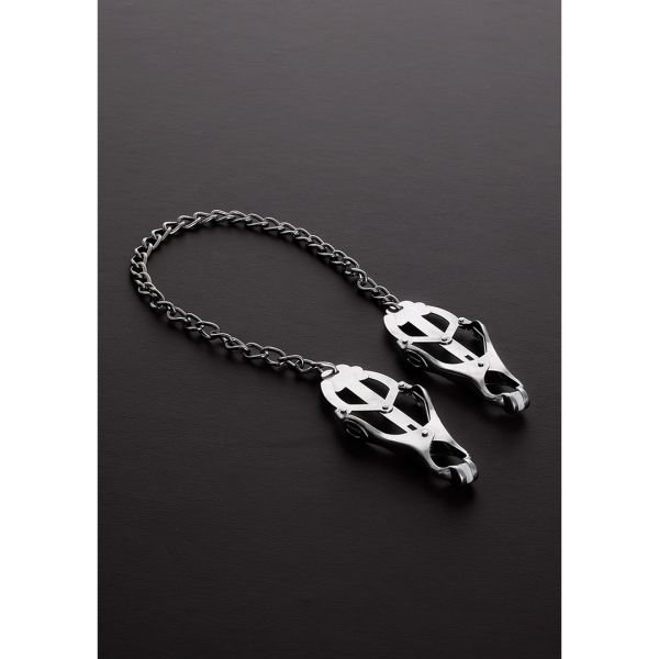 Steel Pinzas para pezones de trébol con cadena