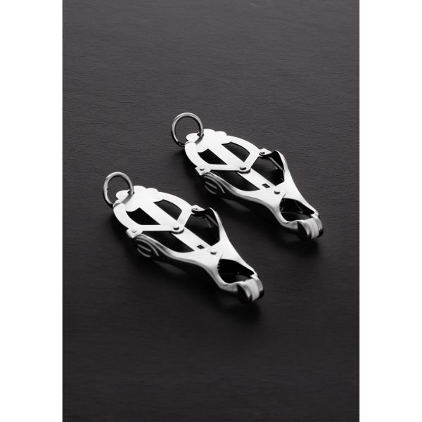 Steel 2 Squeezer Teaser Pinzas para pezones de trébol con anilla