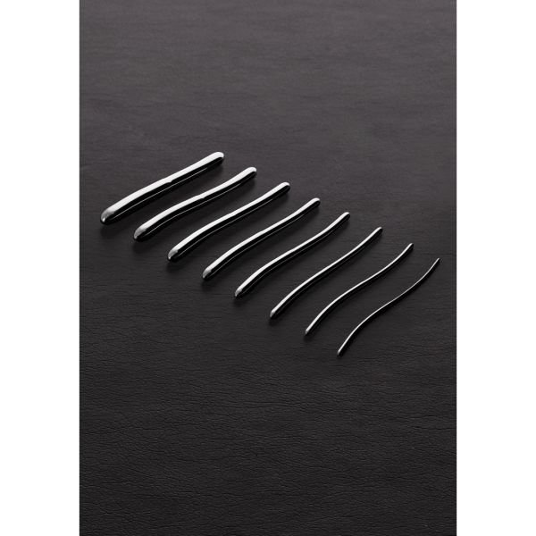 Steel Hegar - Sondas uretrales de doble punta - 8 piezas - Plateado