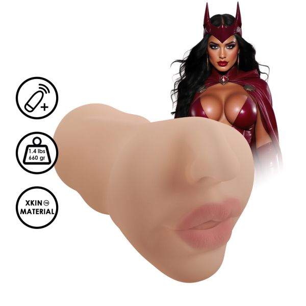 XKIN by Shots Superheroes Crimson Hex Masturbador vibrador - Beige