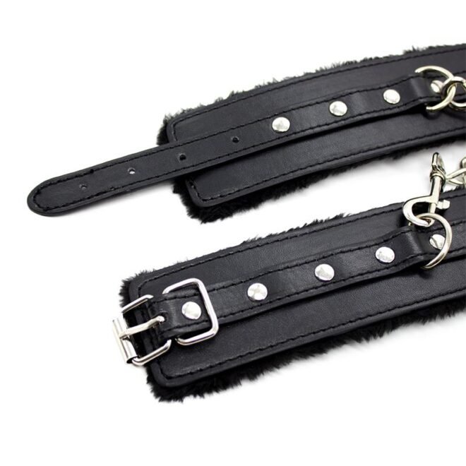 Ankle Cuffs with Black Padded Interior 35cm Black