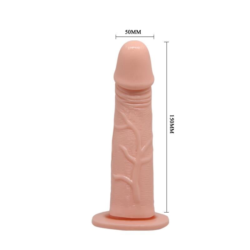 Baile Strap-on with Vibrating Dildo Flesh 15cm