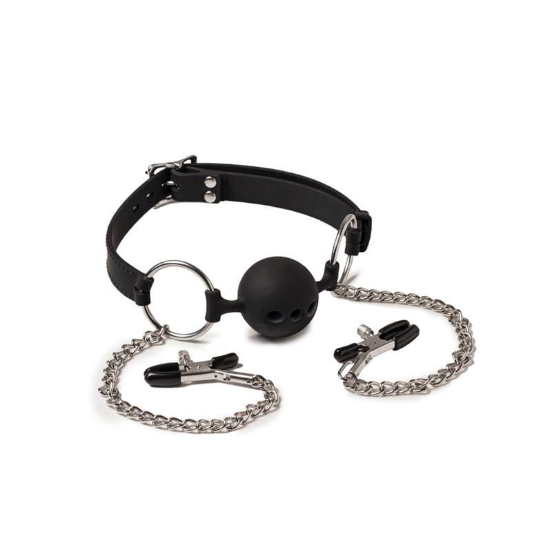 Breathable Mouthgag & Nipple Clamps