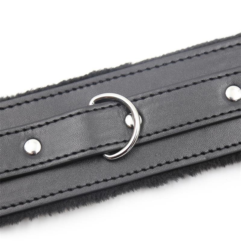 Collar With Metal Leash Black