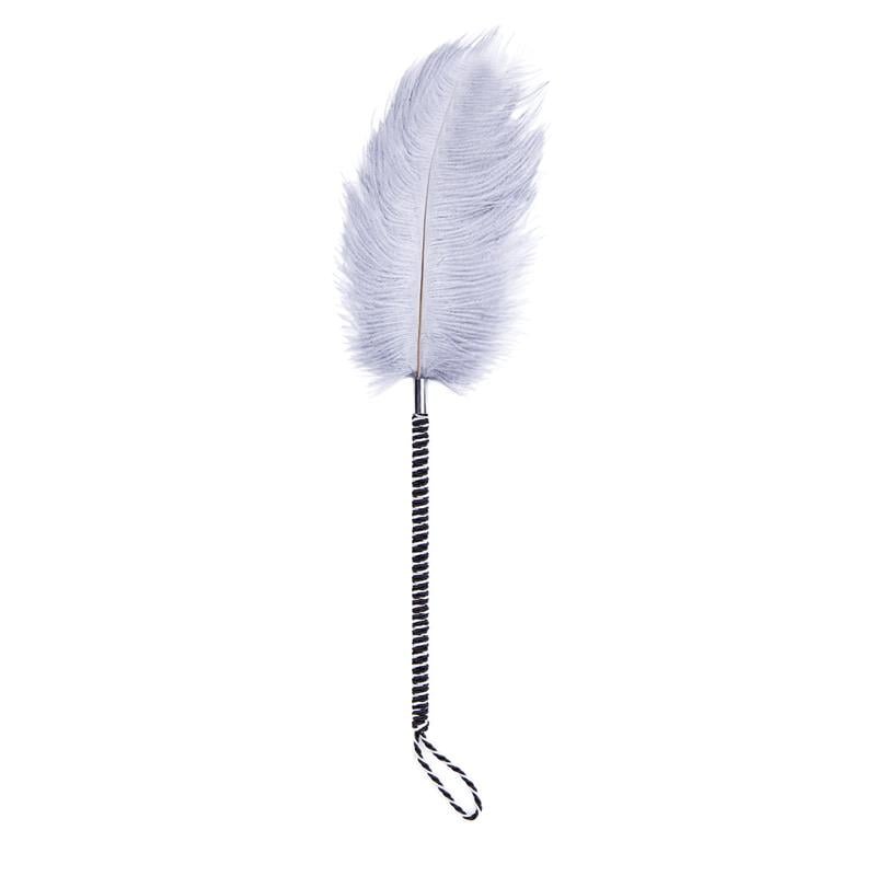 Feather Tickler with Wrapped 46cm Black/White