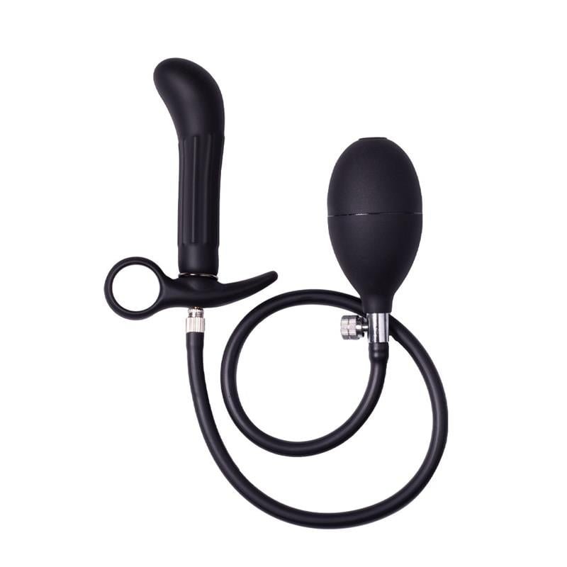 Inflatable butt plug pump black